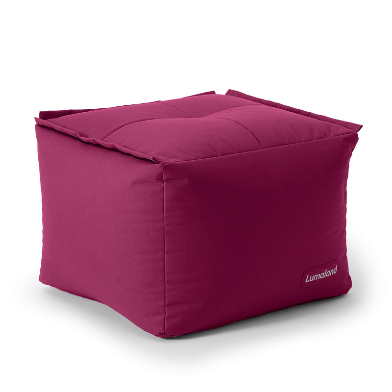 LUMALAND Sitzsack-Hocker Rotwein, 200 L, modular kombinierbar mit 3-in-1-Funktion, EPS-Füllung und pflegeleichtem Bezug.