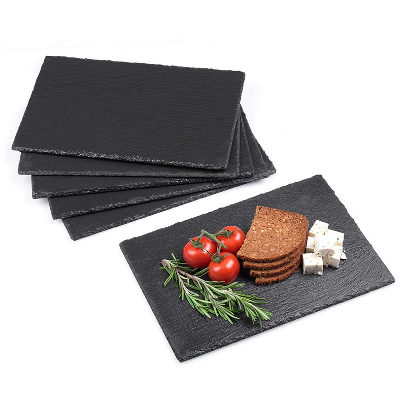 Minuma® Schieferplatten 30x20 cm aus Naturgestein - 6er-Set - Schwarz