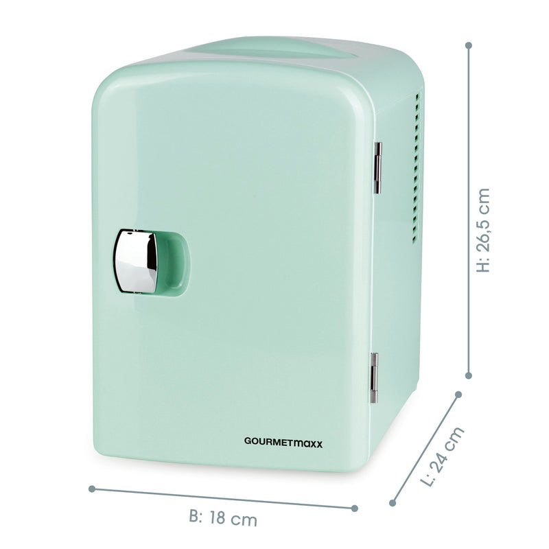 GOURMETmaxx Mini-Kühlschrank Retro - Zum Warm- & Kühlhalten - Mint