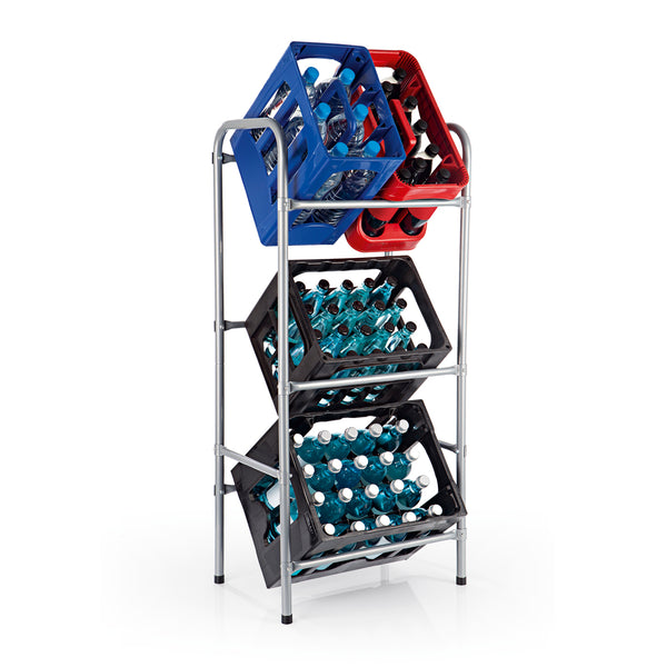 EASYmaxx Metall Getränkekisten-Regal für 3 Kisten - 127x50x34 cm