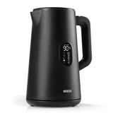N8WERK Digitaler Wasserkocher mit Temperatureinstellung Midnight Black Edition mit Digitalanzeige und 7 Tassen Kapazität.