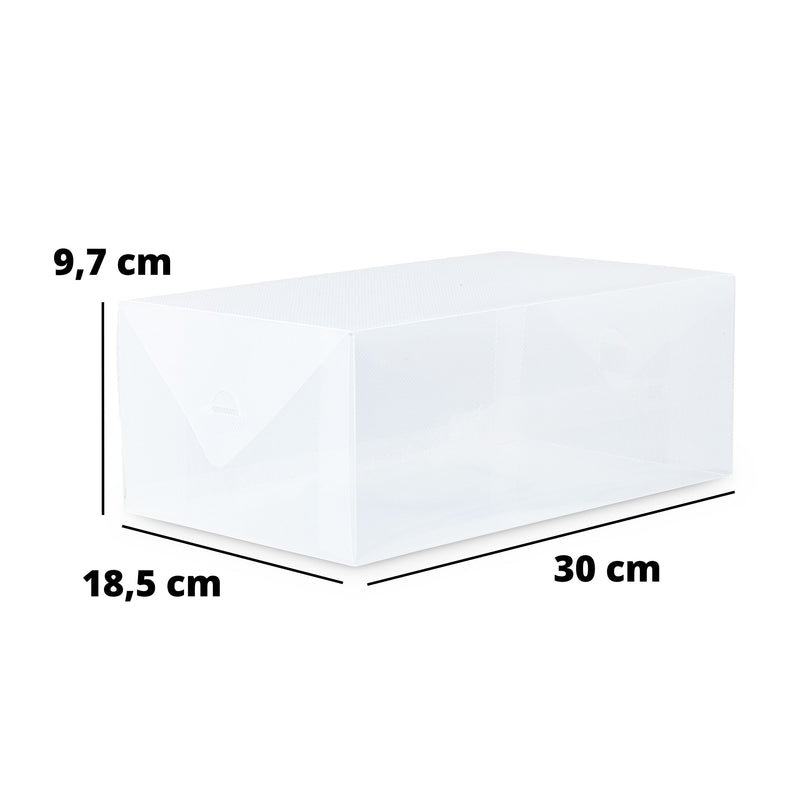 LUMALAND Damen Schuhbox - Transparent und stapelbar - 5er Set - 35x22x14 cm - Transparent