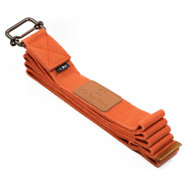 #DoYourYoga Yogagurt Yaro mit stabilem Metallverschluss - 1,9 m x 3,8 cm - Orange