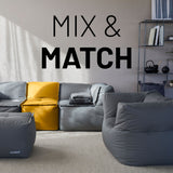 LUMALAND Sitzsack-Sofa Mittelstück - Kombinierbar mit Modularem System - 200 L - Senfgelb