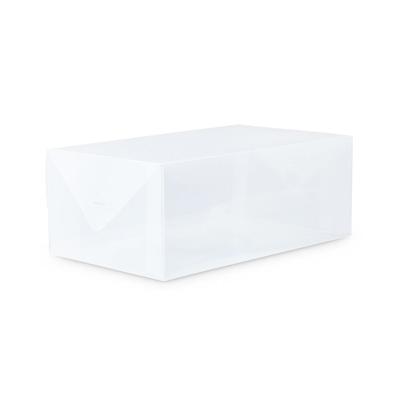 LUMALAND Damen Schuhbox - Transparent und stapelbar - 5er Set - 35x22x14 cm - Transparent