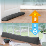 EASYmaxx Zugluftstopper - 10 x 90 cm - Grau schützt Fenster und Türen vor Zugluft, hält Räume warm und hilft Energiekosten zu senken.