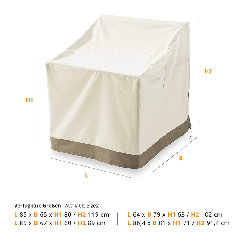 LUMALAND  Abdeckplane für Gartenstühle - 64 x 79 x 102 cm - Beige