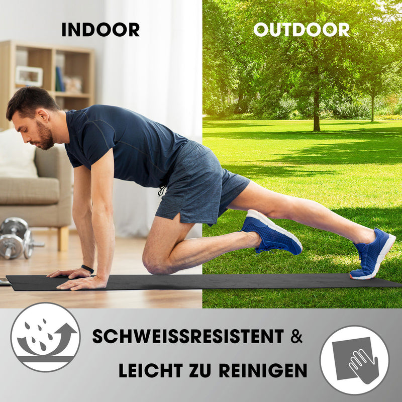 #DoYourFitness Fitnessmatte - In- & outdoor - Yoga, Gymnastik & Co - 183 x 61 x 1 cm - Schwarz