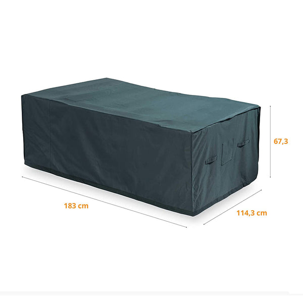 LUMALAND Abdeckplane für Gartentisch - 183 x 114,3 x 67,3 cm - Grün/Grau