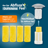 Abfluss-Fee Duftstein Orange - 4er-Set