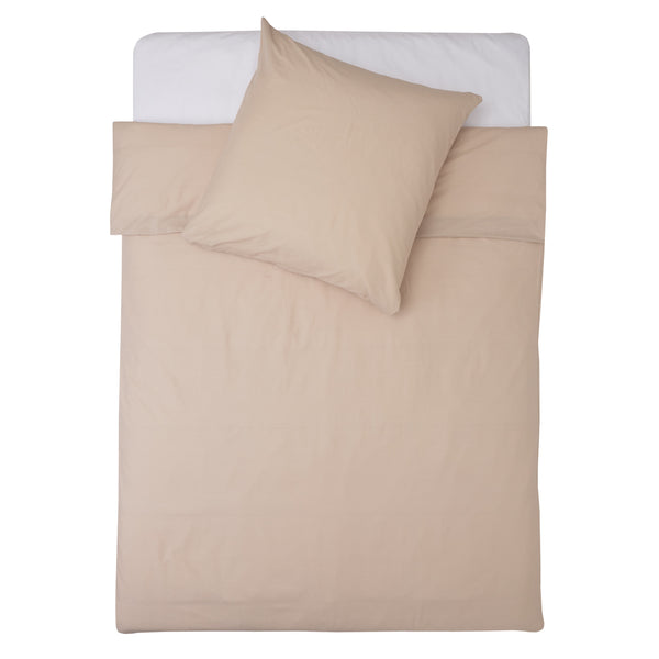 LUMALAND Premium Bettwäsche Everyday - Ganzjahres Bettbezug 155x200 cm & Kissenbezug 80x80 cm - Beige