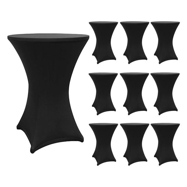 LUMALAND Stehtischhusse - Tisch Bezug - Husse -  Ø 80-85 cm - Schwarz - 10er-Set