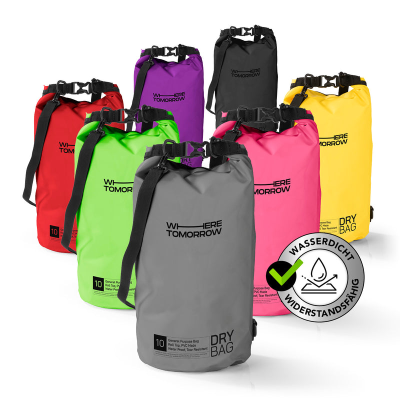 Where Tomorrow Dry Bag 10L - Style 01 - Grau