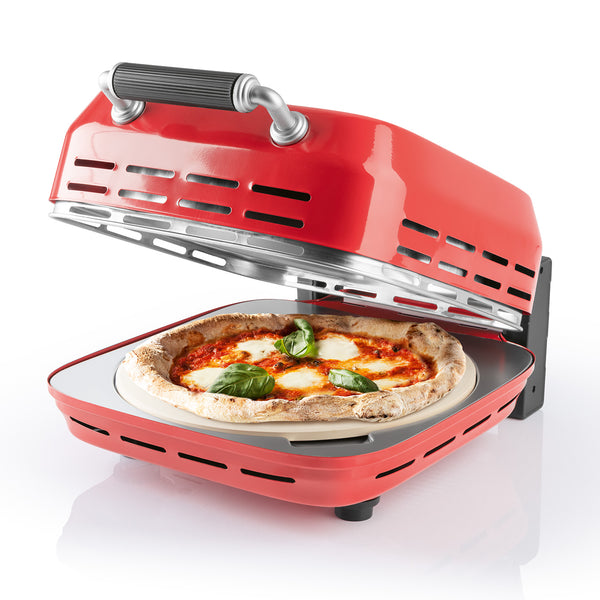 GOURMETmaxx Elektrischer Pizza-Ofen inkl. Pizzastein Pizza-Maker 1800 W & Timerfunktion 30 cm Ø Flammenkuchen Wraps knuspriges Brot bis 400° C 3-4 min