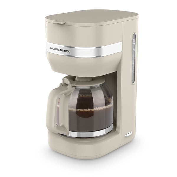GOURMETmaxx Kaffeemaschine mit Glaskanne & Warmhaltefunktion Vanille, 1,5 l, Wasserstandsanzeige, Antitropf, 40 Min Warmhaltefunktion