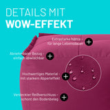 LUMALAND Sitzsack-Hocker Rotwein mit abnehmbarem Bezug, extrastarken Nähten und verdecktem Reißverschluss für lange Haltbarkeit.