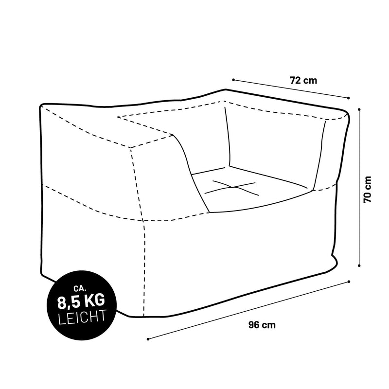 LUMALAND Sitzsack-Sofa Sessel - Kombinierbar mit dem Modularen System - 400 L - Navyblau
