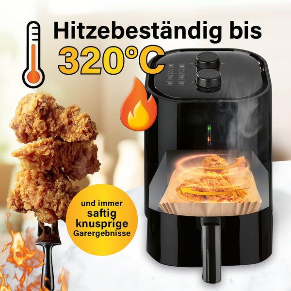 GOURMETmaxx Backpapierschalen für Heißluftfritteusen (2–5 l) - 50 Stück