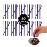 EASYmaxx Abflussreiniger-Stick Lavendel - 50er-Set zur schnellen Reinigung und Geruchsbeseitigung in Waschbecken und Abflüssen.