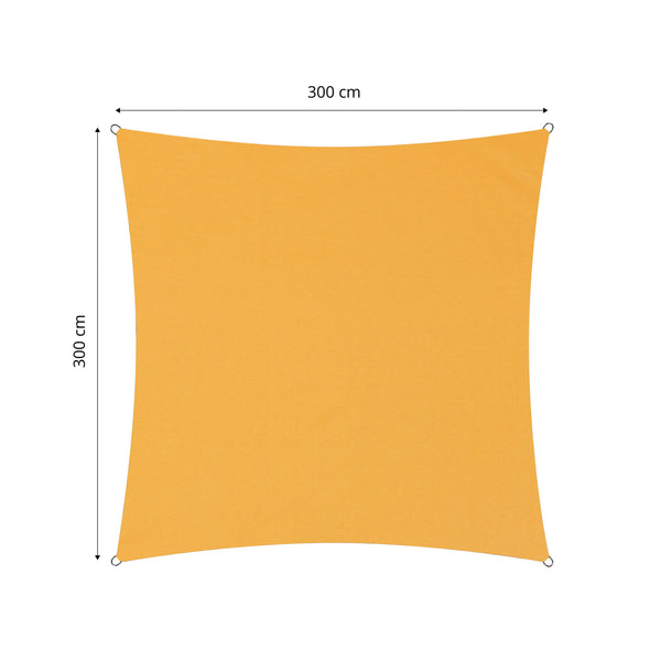 LUMALAND Sonnensegel Polyester - Quadrat 3 x 3 Meter - Gelb