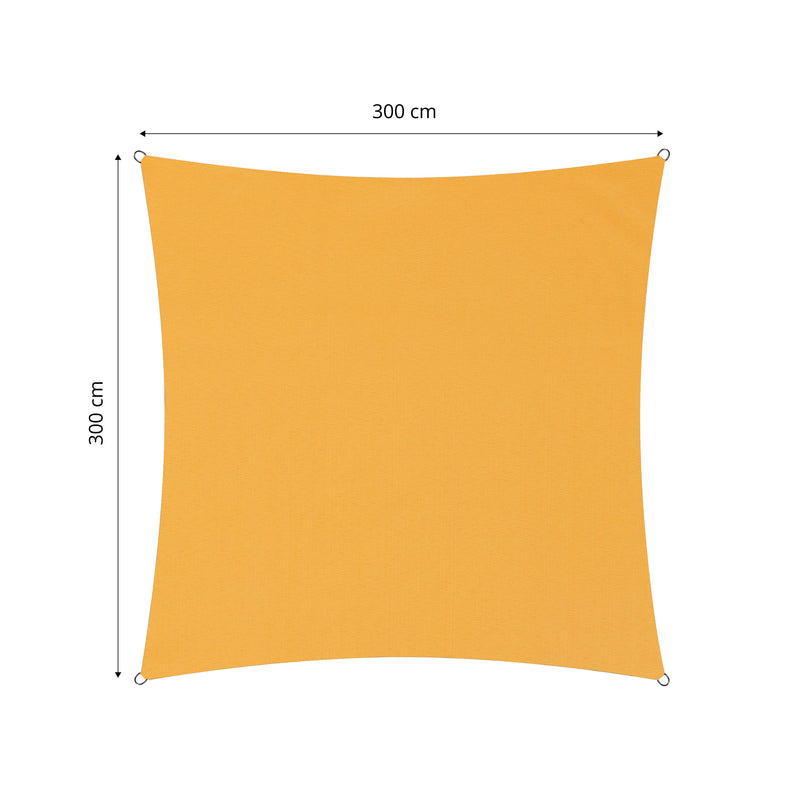 LUMALAND Sonnensegel Polyester - Quadrat 3 x 3 Meter - Gelb