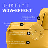 LUMALAND Sitzsack-Sofa Mittelstück - Kombinierbar mit Modularem System - 200 L - Senfgelb