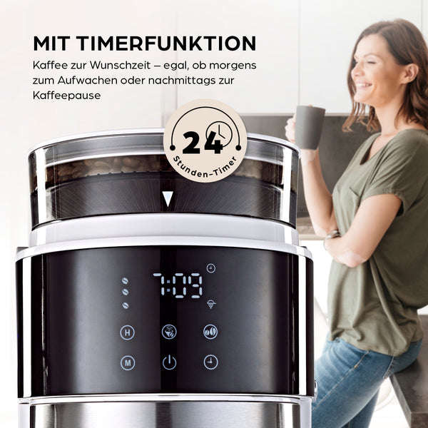 Barista Filterkaffeemaschine Touch Iso mit Mahlwerk und LED-Touchdisplay - 800W