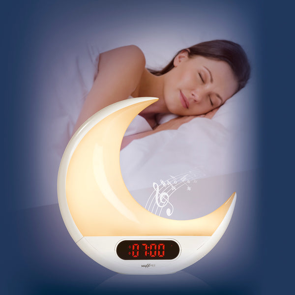 MAXXMEE Vitalwecker Easy Sleep & Wakeup mit Mondlicht, Sonnenaufgangs-Simulation und sanften Wecktönen für besseren Schlaf.