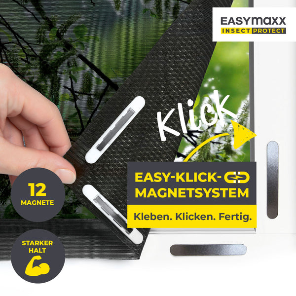 EASYmaxx Insect Protect Insekten- & Pollenschutzgitter  mit Magnetbefestigung für Fenster bis zu 130 x 150 cm