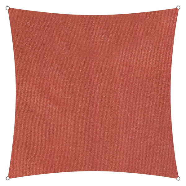 LUMALAND Sonnensegel 100% HDPE mit Stabilisator für UV-Schutz - Quadrat 3 x 3 Meter - Terracotta