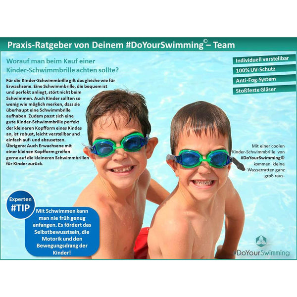 #DoYourSwimming Kinder-Schwimmbrille Picco - 100% UV-Schutz + Antibeschlag - Orange/Gelb