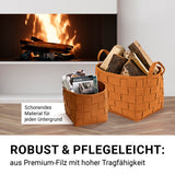 N8WERK Filz-Aufbewahrungskorb M - 32 x 32 x 32 cm - Rost, faltbar, strapazierfähig und bodenschonend für vielseitige Aufbewahrung.