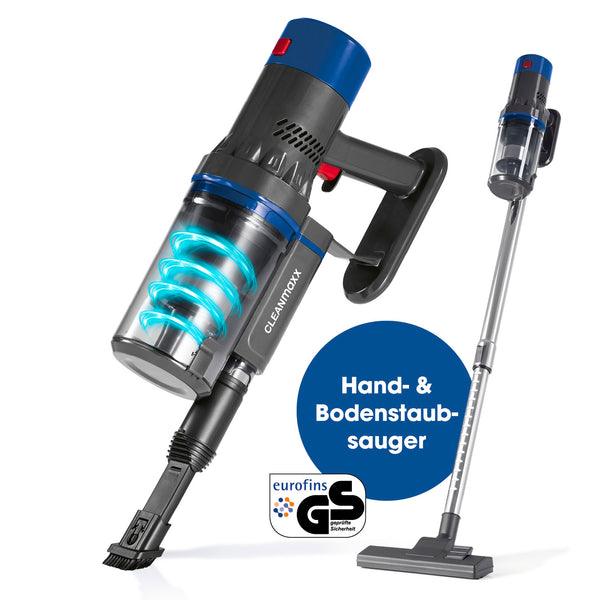 CLEANmaxx Hand- und Bodenstaubsauger kabellos mit 12 kPa Saugkraft, 0,8-L-Staubbehälter und 78 cm Teleskoprohr.