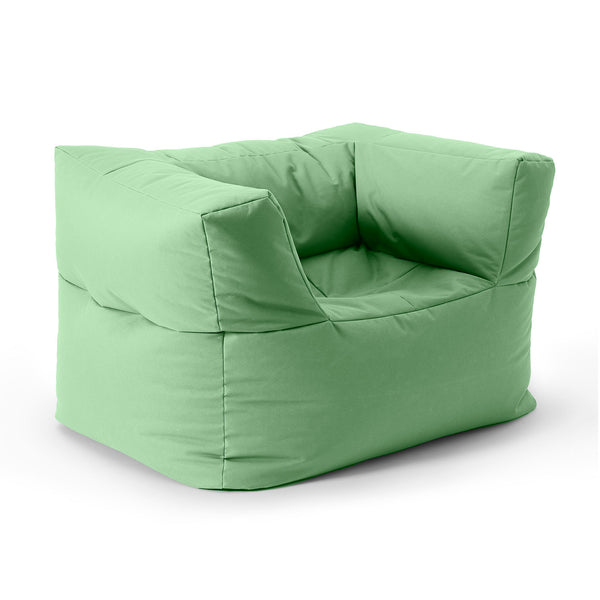 LUMALAND Sitzsack-Sofa Sessel Pastell Grün, 400 L Volumen, modular, extrastark, mit abnehmbarem Bezug und EPS-Füllung, für In- und Outdoor.