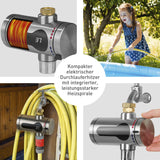 GARVIDA Durchlauferhitzer Kompakt Edelstahl/schwarz mit integrierter Heizspirale und digitaler LED-Temperaturanzeige für schnelles warmes Wasser.