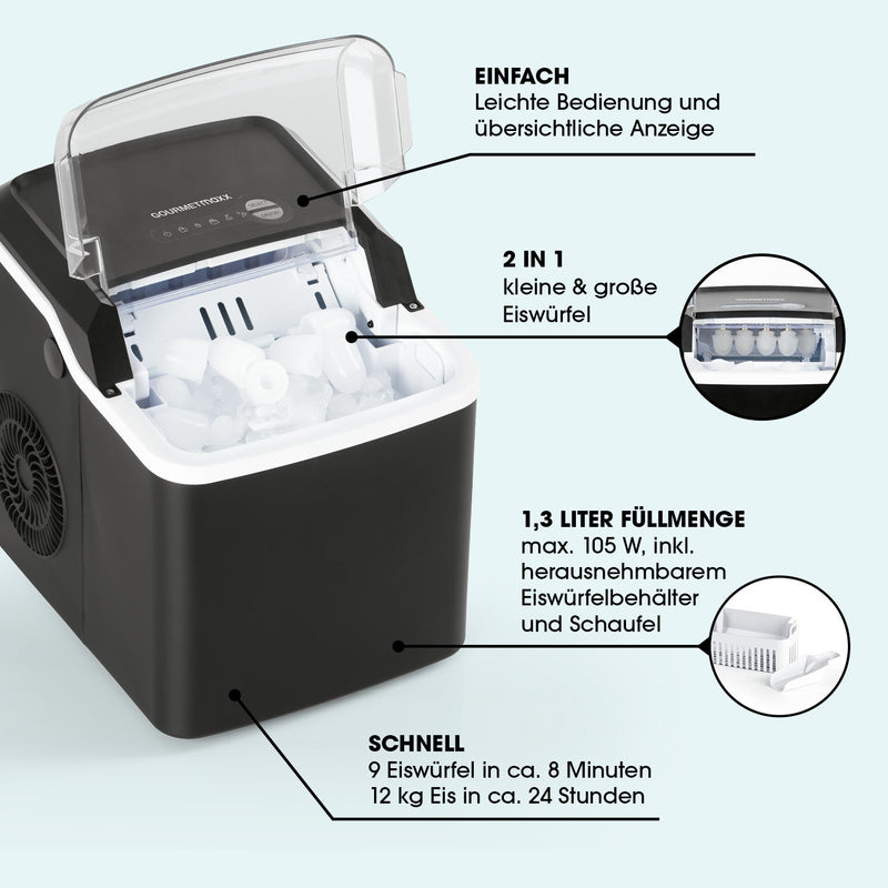 GOURMETmaxx Eiswürfelbereiter - schwarz