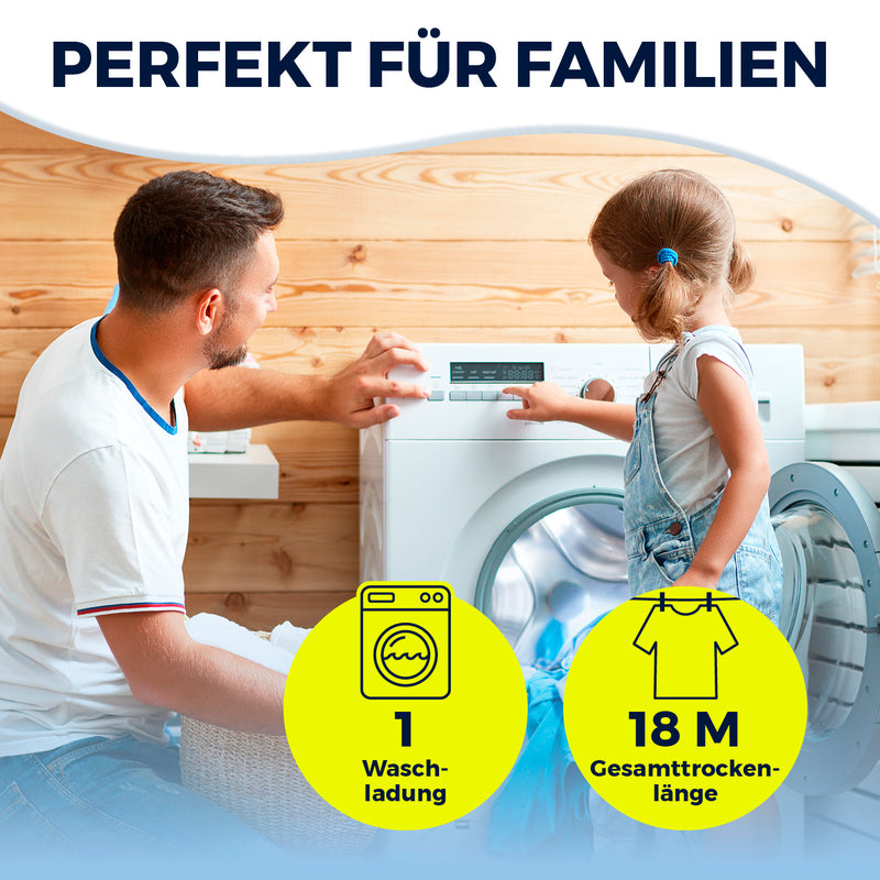 EASYmaxx Falt-Wäscheständer 1800 - klappbare Kleiderstange - 18 m Trockenlänge