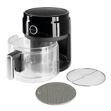GOURMETmaxx Heißluft-Fritteuse Digital mit Glas-Garkorb 3,3 l schwarz, digitales Touch-Display, 80-200 °C, 60-Minuten-Timer, automatische Abschaltung.