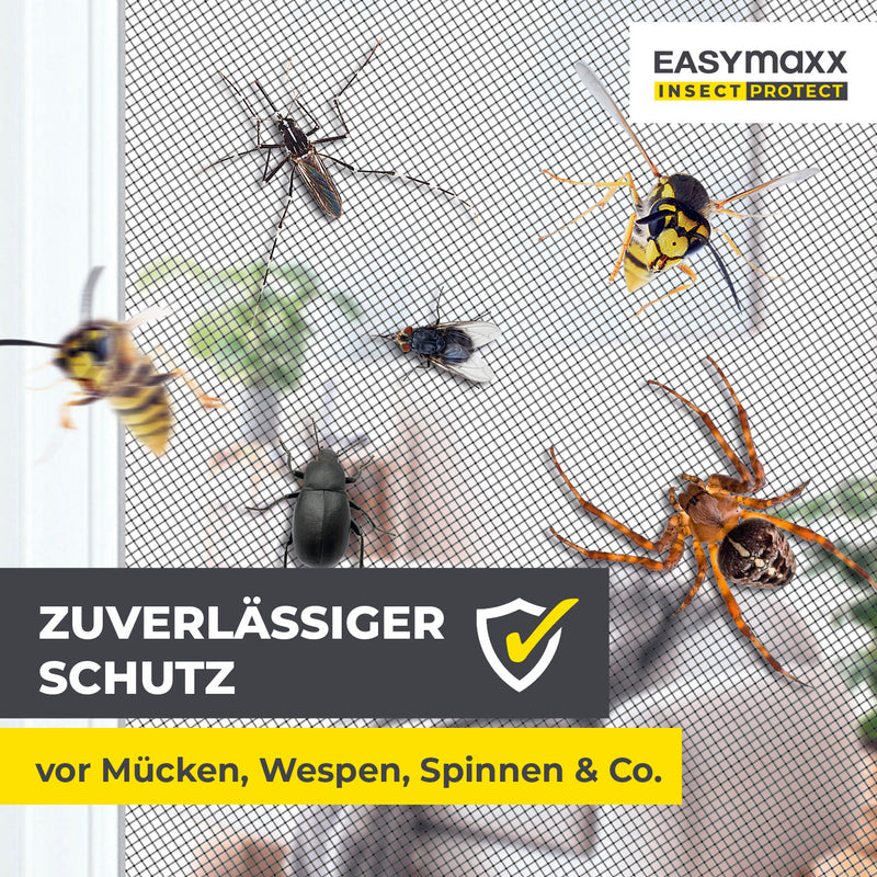EASYmaxx Insect Protect Insektenschutzgitter mit Magnet - Fenster bis 110x130cm