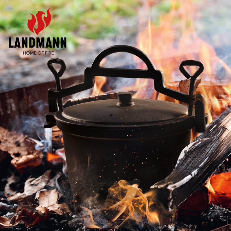 LANDMANN Dutch Oven Gusseisen emailliert - 4,5 l - Anthrazit