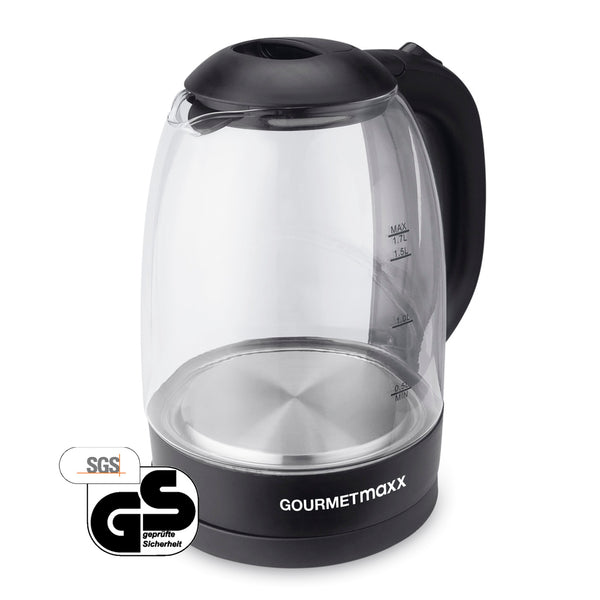 GOURMETmaxx Glas-Wasserkocher 1,7 l - Schwarz