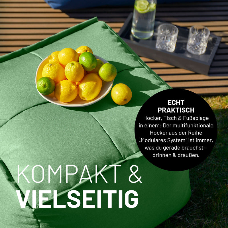 LUMALAND Sitzsack-Hocker - Kombinierbar mit Modularem System - 200 L - Pastell Grün