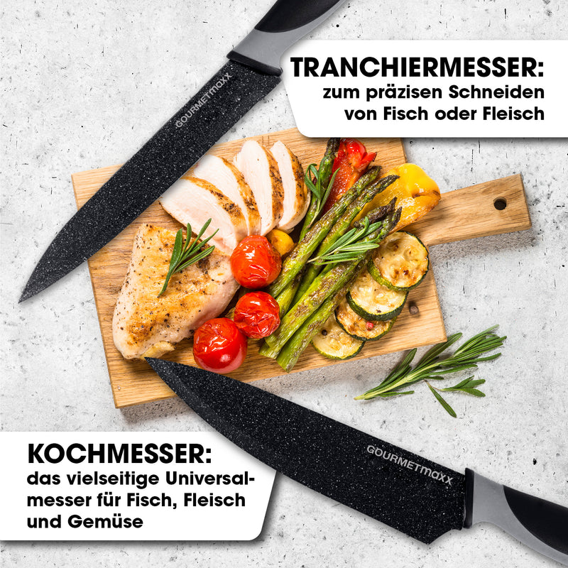 GOURMETmaxx Messerset - 4er-Set - schwarz/grau