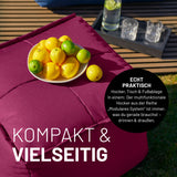 LUMALAND Sitzsack-Hocker - Kombinierbar mit modularem System, 200 L, Rotwein, vielseitig nutzbar als Hocker, Tisch und Fußablage.