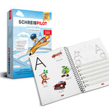 Schreibpilot Heft Buchstaben mit Bleistift/Radiergummi - Lernsystem mit Rillen für Buchstaben und Schwungübungen für Kinder, DIN-A4.