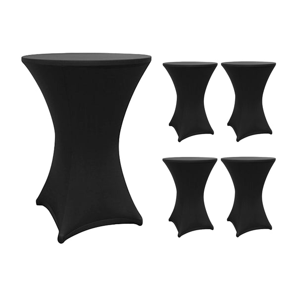 LUMALAND Stehtischhusse - Tisch Bezug - Husse -  Ø 70-75 cm - Schwarz - 5er-Set
