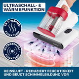 CLEANmaxx Milbensauger Rotation - entfernt 99,9 % aller Milben - mit UV-C-Licht - weiß/rot