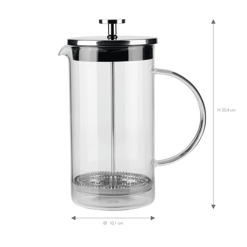 COFFEE PRESS Kaffeebereiter - 1 Liter French Press aus Borosilikatglas mit Edelstahl-Filter für kräftigen Kaffeegenuss.