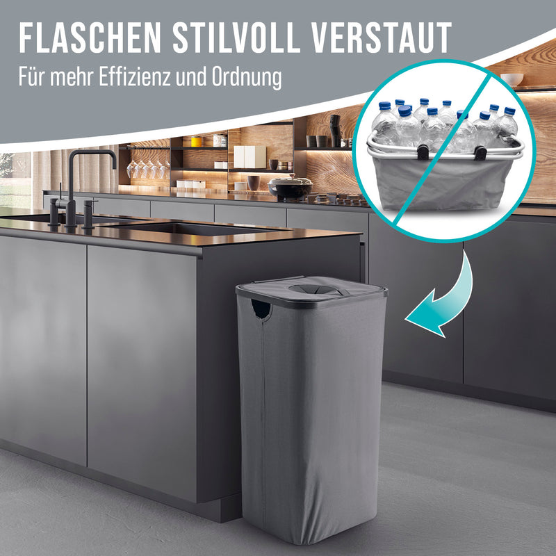 WELLENBORG Pfandflaschen-Sammelbehälter, 100 l - 2 Tragetaschen, Klettverschluss