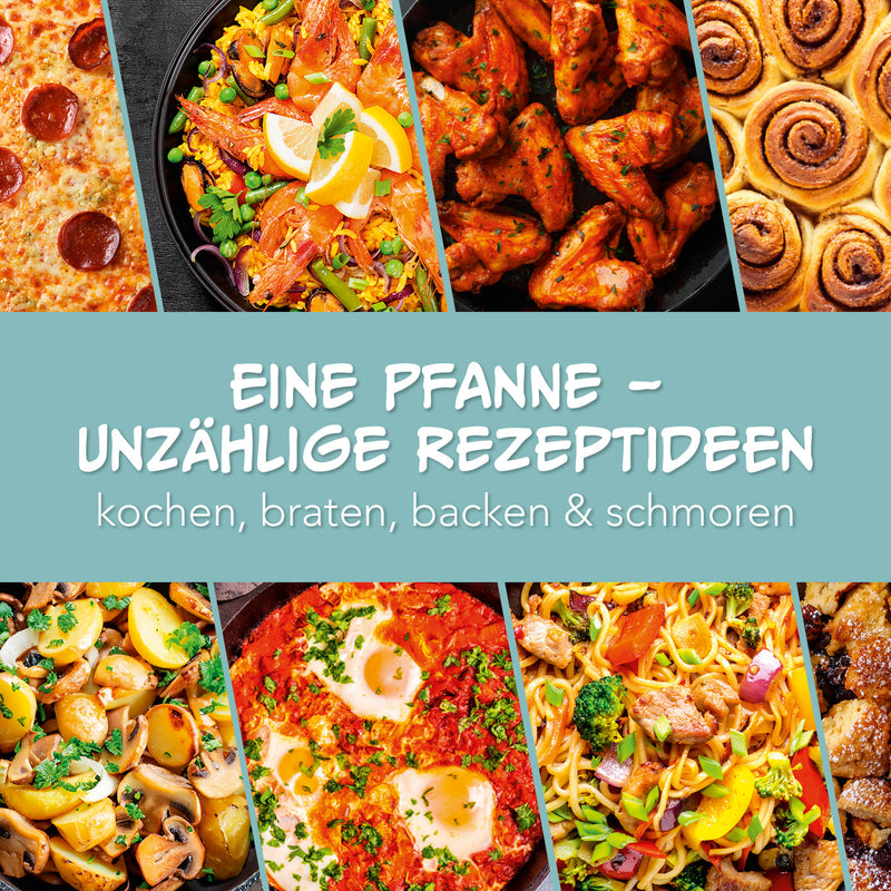 GOURMETmaxx elektrische Partypfanne - Ø 30 cm - mit Thermostat und Glasdeckel